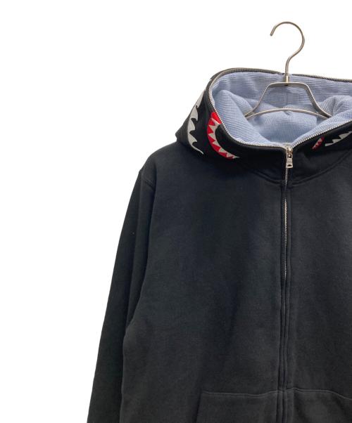 A BATHING APE（ア ベイシング エイプ）A BATHING APE (ア ベイシング エイプ) 2nd Shark Full Zip Hoodie ブラック サイズ:XLの古着・服飾アイテム
