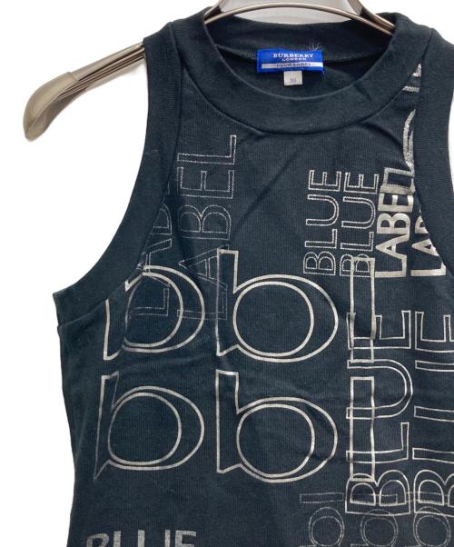 BURBERRY BLUE LABEL（バーバリー ブルー レーベル）BURBERRY BLUE LABEL (バーバリーロンドンブルーレーベル) ホルターネックロゴカットソー ブラック サイズ:38の古着・服飾アイテム