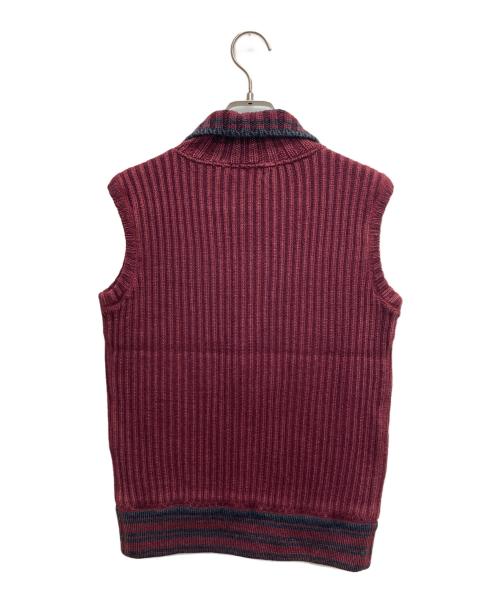 BURBERRY BLUE LABEL（バーバリーロンドンブルーレーベル）BURBERRY BLUE LABEL (バーバリーロンドンブルーレーベル) ジップニットベスト レッド サイズ:38 未使用品の古着・服飾アイテム