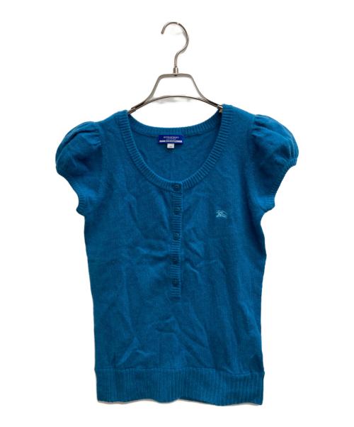 BURBERRY BLUE LABEL（バーバリー ブルー レーベル）BURBERRY BLUE LABEL (バーバリーロンドンブルーレーベル) カシミヤウールS/Sニット ブルー サイズ:38の古着・服飾アイテム