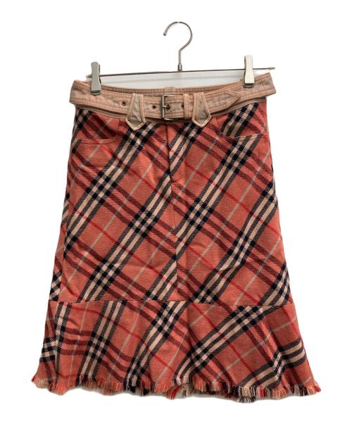 BURBERRY BLUE LABEL（バーバリーロンドンブルーレーベル）BURBERRY BLUE LABEL (バーバリーロンドンブルーレーベル) デニムベルトマーメイドスカート ピンク サイズ:38の古着・服飾アイテム
