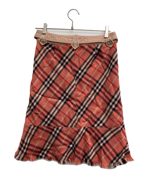 BURBERRY BLUE LABEL（バーバリーロンドンブルーレーベル）BURBERRY BLUE LABEL (バーバリーロンドンブルーレーベル) デニムベルトマーメイドスカート ピンク サイズ:38の古着・服飾アイテム