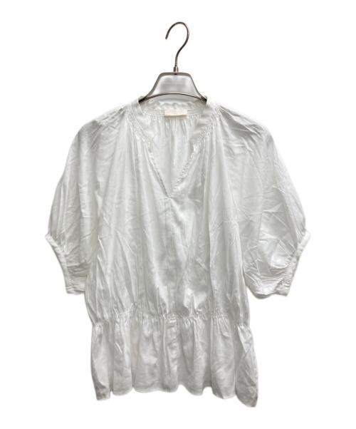 BALLSEY（ボールジィ）BALLSEY (ボールジィ) シアーアムンゼン シャーリングブラウス ホワイト サイズ:36の古着・服飾アイテム