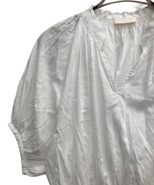 BALLSEY（ボールジィ）BALLSEY (ボールジィ) シアーアムンゼン シャーリングブラウス ホワイト サイズ:36の古着・服飾アイテム