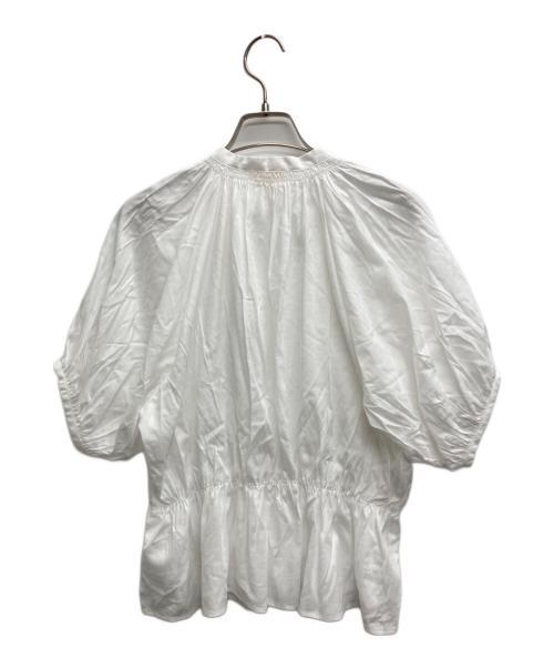 BALLSEY（ボールジィ）BALLSEY (ボールジィ) シアーアムンゼン シャーリングブラウス ホワイト サイズ:36の古着・服飾アイテム