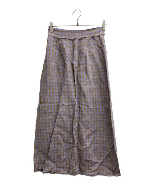 MACPHEE（マカフィー）MACPHEE (マカフィー) アイリッシュリネン タックフレアロングスカート ラベンダー サイズ:36の古着・服飾アイテム