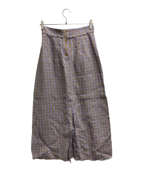 MACPHEE（マカフィー）MACPHEE (マカフィー) アイリッシュリネン タックフレアロングスカート ラベンダー サイズ:36の古着・服飾アイテム