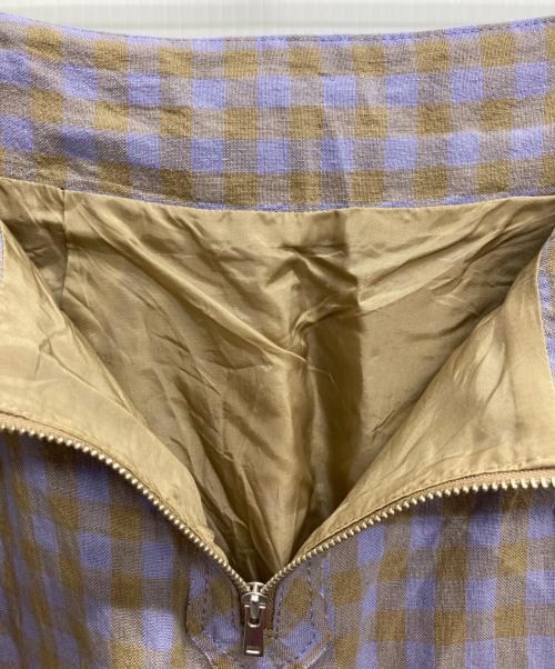 MACPHEE（マカフィー）MACPHEE (マカフィー) アイリッシュリネン タックフレアロングスカート ラベンダー サイズ:36の古着・服飾アイテム