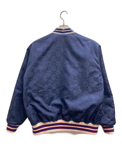GUCCI（グッチ）GUCCI (グッチ) GGリバーシブルブルゾン ネイビー サイズ:46の古着・服飾アイテム