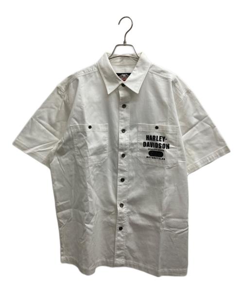 HARLEY-DAVIDSON（ハーレーダビッドソン）HARLEY-DAVIDSON (ハーレーダビッドソン) 半袖シャツ ホワイト サイズ:Lの古着・服飾アイテム