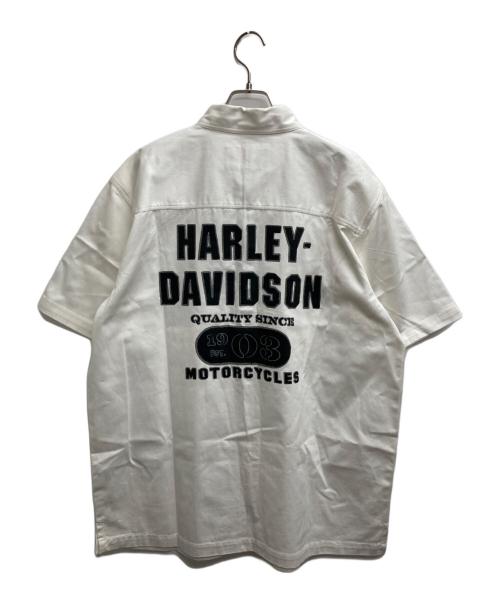 HARLEY-DAVIDSON（ハーレーダビッドソン）HARLEY-DAVIDSON (ハーレーダビッドソン) 半袖シャツ ホワイト サイズ:Lの古着・服飾アイテム