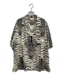 CELINE（セリーヌ）の古着「レーヨンオープンカラーシャツ」｜ホワイト×ブラック