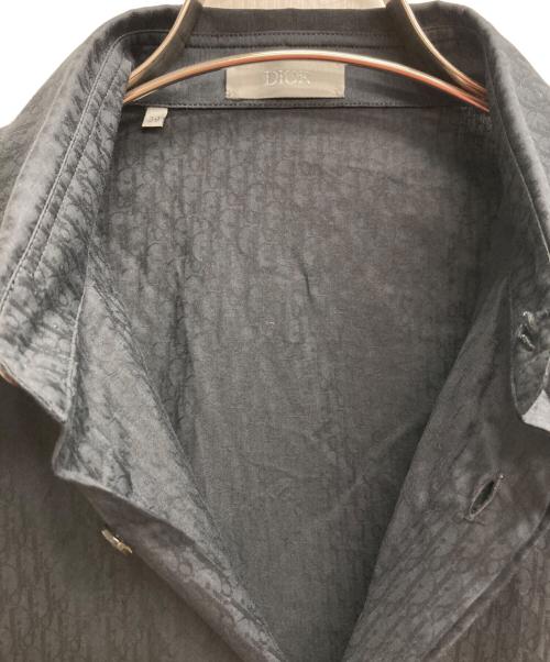 Dior（ディオール）DIOR (ディオール) オブリーク総柄比翼ボタン半袖シャツ ブラック サイズ:39の古着・服飾アイテム