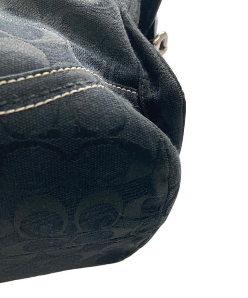 COACH（コーチ）COACH (コーチ) シグネチャーキャンバストートバッグ ブラックの古着・服飾アイテム