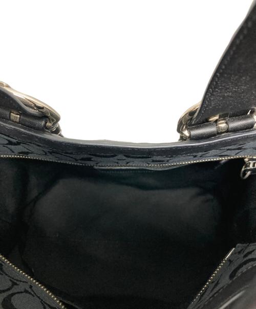 COACH（コーチ）COACH (コーチ) シグネチャーキャンバストートバッグ ブラックの古着・服飾アイテム