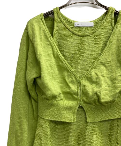 Noble（ノーブル）Noble (ノーブル) スラブニットアンサンブルワンピース グリーン サイズ:記載無しの古着・服飾アイテム