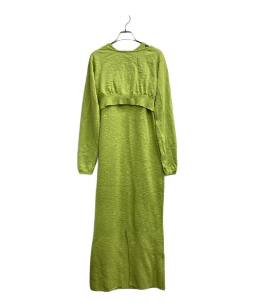 Noble（ノーブル）Noble (ノーブル) スラブニットアンサンブルワンピース グリーン サイズ:記載無しの古着・服飾アイテム