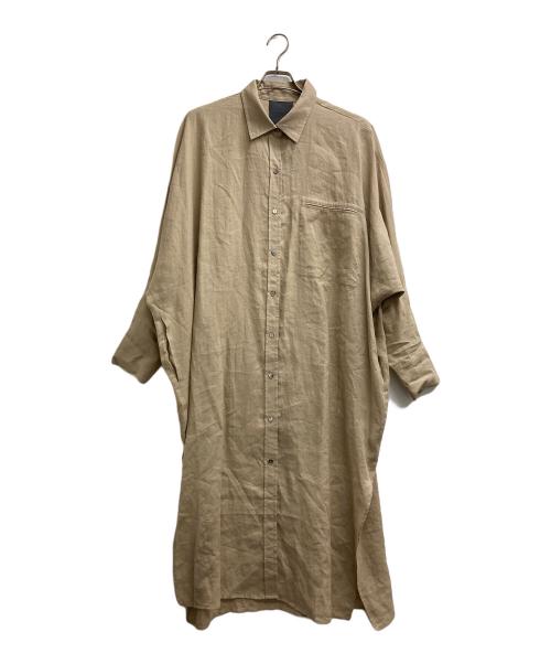 minitz（ミニッツ）minitz (ミニッツ) リネンロングシャツワンピース ベージュ サイズ:freeの古着・服飾アイテム