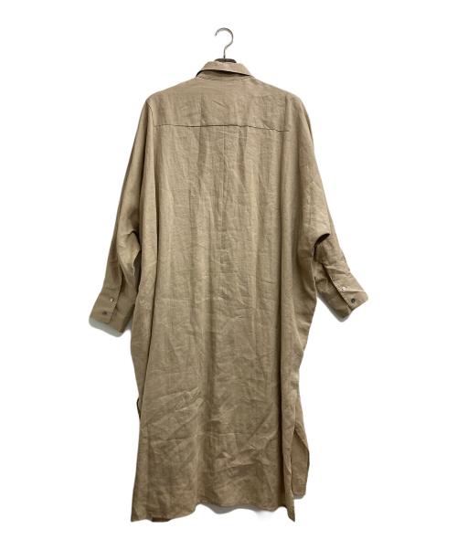 minitz（ミニッツ）minitz (ミニッツ) リネンロングシャツワンピース ベージュ サイズ:freeの古着・服飾アイテム