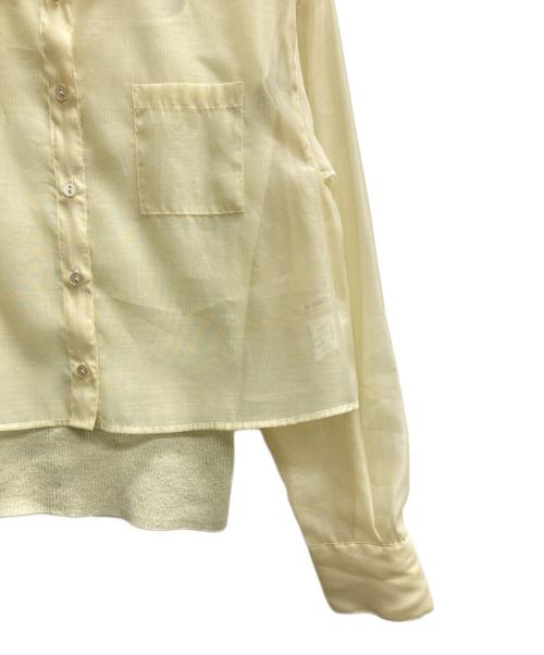 Apuweiser-riche（アプワイザーリッシェ）Apuweiser-riche (アプワイザーリッシェ) 2WAYシアーシャツアンサンブル 黄緑 サイズ:2の古着・服飾アイテム