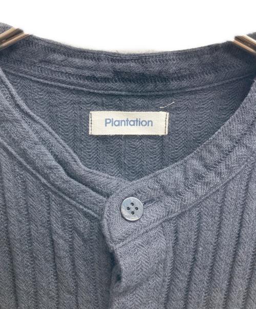 plantation（プランテーション）plantation (プランテーション) バンドカラーシャツ ブラック サイズ:2の古着・服飾アイテム