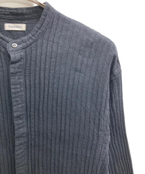 plantation（プランテーション）plantation (プランテーション) バンドカラーシャツ ブラック サイズ:2の古着・服飾アイテム