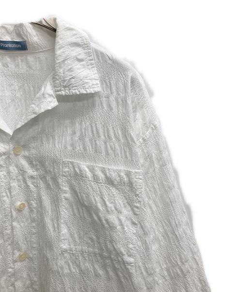 plantation（プランテーション）plantation (プランテーション) シュリンクブロードボーダー ホワイト サイズ:Mの古着・服飾アイテム