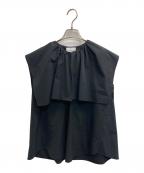 UNITED ARROWS TOKYOユナイテッドアローズトウキョウ）の古着「TFT ギャザークルーネック ブラウス」｜ブラック