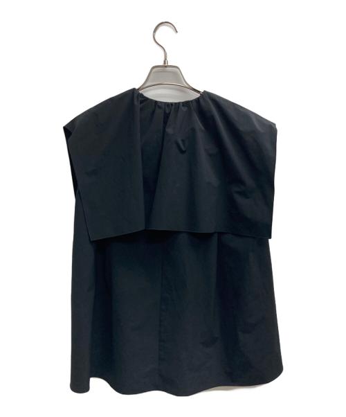 UNITED ARROWS TOKYO（ユナイテッドアローズトウキョウ）UNITED ARROWS TOKYO (ユナイテッドアローズトウキョウ) TFT ギャザークルーネック ブラウス ブラック サイズ:表記無しの古着・服飾アイテム