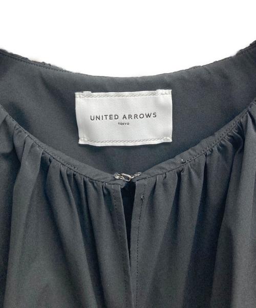 UNITED ARROWS TOKYO（ユナイテッドアローズトウキョウ）UNITED ARROWS TOKYO (ユナイテッドアローズトウキョウ) TFT ギャザークルーネック ブラウス ブラック サイズ:表記無しの古着・服飾アイテム