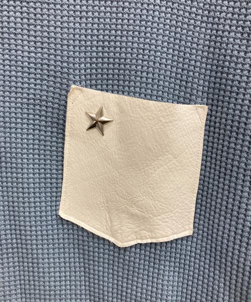 AVIREX（アヴィレックス）AVIREX (アヴィレックス) LEATHER POCKET THERMAL PIGMENT O/D T-SHIRT スカイブルー サイズ:2XL 未使用品の古着・服飾アイテム