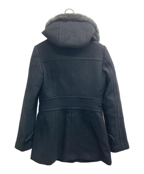 BURBERRY BLUE LABEL（バーバリーロンドンブルーレーベル）BURBERRY BLUE LABEL (バーバリーロンドンブルーレーベル) アンゴラ混フーデッドコート ブラック サイズ:38の古着・服飾アイテム