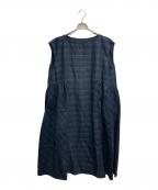 Y's for livingワイズフォーリビング）の古着「ノースリーブワンピース」｜ブラック×ネイビー