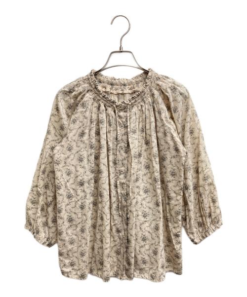 nest Robe（ネストローブ）nest Robe (ネストローブ) シルク混小花柄ブラウス ベージュ サイズ:表記無しの古着・服飾アイテム