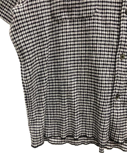 stussy（ステューシー）stussy (ステューシー) CRINKLED CHECK SS SHIRT ブラック サイズ:XLの古着・服飾アイテム