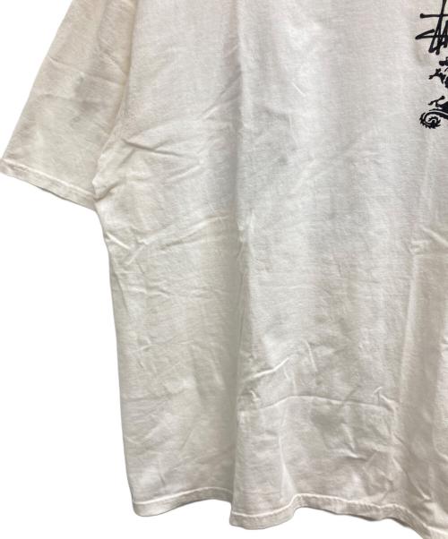 stussy（ステューシー）stussy (ステューシー) Double Dragon Pigment Dyed Tee ホワイト サイズ:Lの古着・服飾アイテム