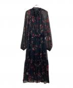 LAUREN RALPH LAURENローレンラルフローレン）の古着「花柄ワンピース」｜ブラック