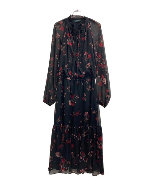 LAUREN RALPH LAUREN（ローレンラルフローレン）LAUREN RALPH LAUREN (ローレンラルフローレン) 花柄ワンピース ブラック サイズ:記載無しの古着・服飾アイテム