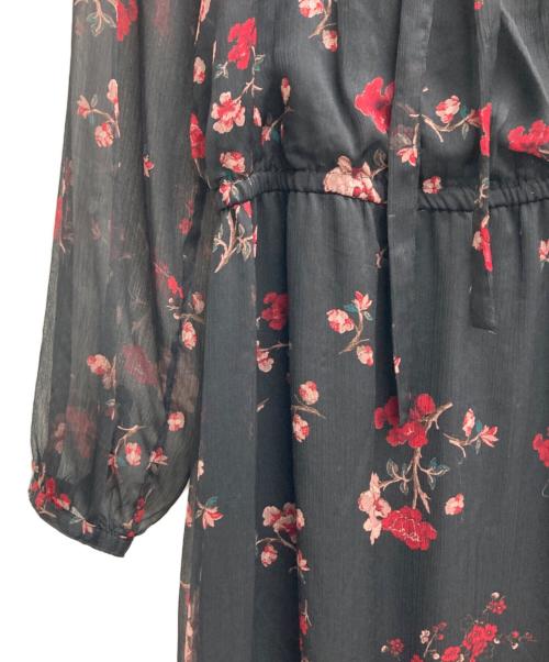 LAUREN RALPH LAUREN（ローレンラルフローレン）LAUREN RALPH LAUREN (ローレンラルフローレン) 花柄ワンピース ブラック サイズ:記載無しの古着・服飾アイテム