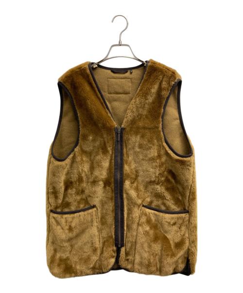 Barbour（バブアー）Barbour (バブアー) フロントジップ ファー ライナー ベスト ブラウン サイズ:42の古着・服飾アイテム