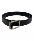 crewreクルー）の古着「ボタンスタッズレザーベルト」｜ブラック