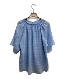 ReFLEcT（リフレクト）の古着「涼しげサッカープリントブラウス」｜スカイブルー