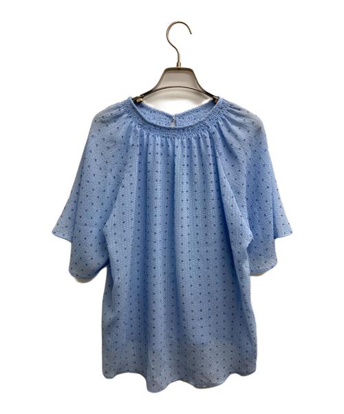 ReFLEcT（リフレクト）ReFLEcT (リフレクト) 涼しげサッカープリントブラウス スカイブルー サイズ:表記無しの古着・服飾アイテム
