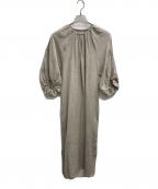Plageプラージュ）の古着「リネンナイロンワンピース/長袖ワンピース」｜ベージュ