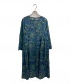 根々ネネ）の古着「総柄ウールワンピース」｜ネイビー