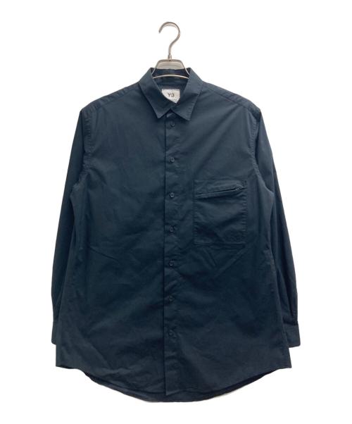 Y-3（ワイスリー）Y-3 (ワイスリー) チェストロゴ ボタンダウンシャツ ブラック サイズ:Sの古着・服飾アイテム