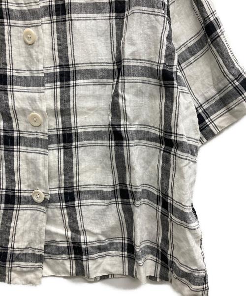 MARGARET HOWELL（マーガレットハウエル）MARGARET HOWELL (マーガレットハウエル) リネンチェックシャツ ホワイト サイズ:1の古着・服飾アイテム