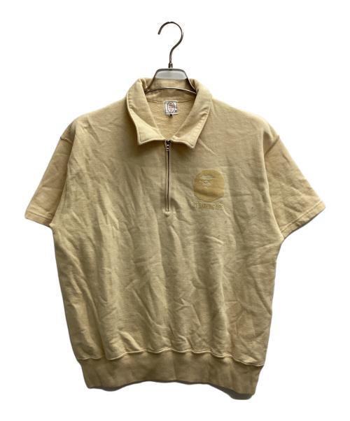 A BATHING APE（ア ベイシング エイプ）A BATHING APE (ア ベイシング エイプ) 90ｓハーフジップシャツ ベージュ サイズ:Mの古着・服飾アイテム