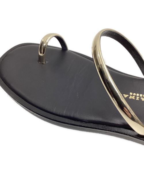 NICOLAS LAINAS（ニコラスライナス）NICOLAS LAINAS (ニコラスライナス) レザートングサンダル ブラック サイズ:37の古着・服飾アイテム