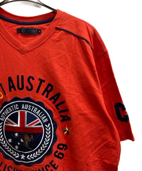 Coogi（クージー）Coogi (クージー) 刺繍Tシャツ オレンジ サイズ:3XLの古着・服飾アイテム